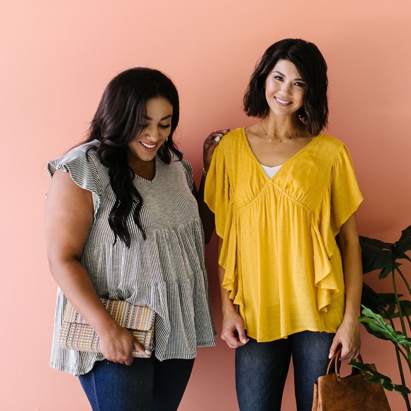 Ruffle Sleeve Tiered Babydoll in Olive - Picture 8 of 11